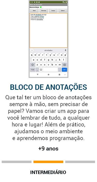 slider bloco de anotacoes